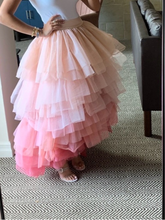 LoveShackFancy Dresses & Skirts - Loveshack Fancy Layered Tulle Maxi Skirt in Pink Ombré. High low